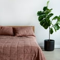 thumbnail image 3 of French Linen Box Stitch Quilted Sham Set - King - Clay | BOKSER HOME, 3 of 5