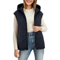 thumbnail image 2 of larppty Puffer Vest Women Sleeveless Zip Up Quilted Jackets with Pockets Fall Comfy Coats Winter Warm Lightweight Outerwear (Navy, XL), 2 of 6