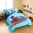 thumbnail image 2 of Erosebridal Train Twin Bedding, Steam Engine Bedding Comforter Set, Blue Cartoon, Navy Reversible 7 Pieces, 2 of 6