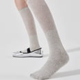 thumbnail image 1 of Ohufall Women's Solid Color Thin Style Pile Socks Breathable Stockings Socks, 1 of 5
