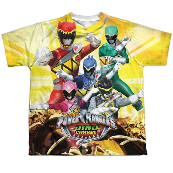 Mighty Morphin Power Rangers Charged For Battle Big Boys Sublimation Shirt