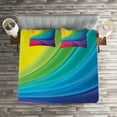 thumbnail image 2 of Ambesonne Colorful Quilted Coverlet 3 Pcs, Abstract Smooth Lines, Queen Size, Multicolor, 2 of 2
