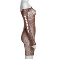 thumbnail image 4 of Bermudas Mono de manga larga con huecos transparentes de malla Cgtredaw para Mujer Marrón T L, 4 of 8