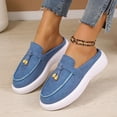 thumbnail image 6 of Women Shoes Womens Loafers Slip On Mules for Women Closed Toe Casual Flats Comfort Canvas Flat Shoes Tassel Decor Non Slip Wide Width Walking Slides Fashion House Shoes for Daily Dress Travel, 6 of 8
