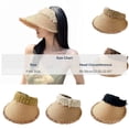 thumbnail image 3 of HONHUZH Summer Hats Womens Summer Wide Brim Visor Hat Ponytail Hole Foldable Sun Protection Cap, 3 of 6