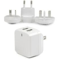 StarTech Dual Port USB Wall Charger, International Travel - White