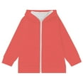 thumbnail image 3 of LTTVQM Hoodies for Girls Zip Up Fleece Oversized Full-Zip Sweatshirts Jackets Fall Winter Trendy Long Sleeve Hoodie Preppy Clothes with Pockets Watermelon Red 7-8 Years, 3 of 4