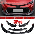 thumbnail image 5 of 3PCS Set Front Bumper Lip For Toyota Corolla LE XLE Sedan 2020-2023 Front Spoiler Air Dam Chin Front Splitter Lower Protector Front Lip Body Kit Spoiler Glossy Black, 5 of 9