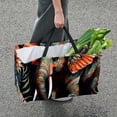 thumbnail image 7 of Elephant Large Foldable Oxford Cloth Beach Bag Storage Bin Shopping Basket Cube Organizer, 7 of 7