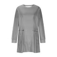 thumbnail image 3 of Womens Fall Tunic Tops, Long Sleeve Shirts for Women Plus Size Casual Solid Color Loose Fit Crewneck T-Shirts with Pockets S-3XL, 3 of 5