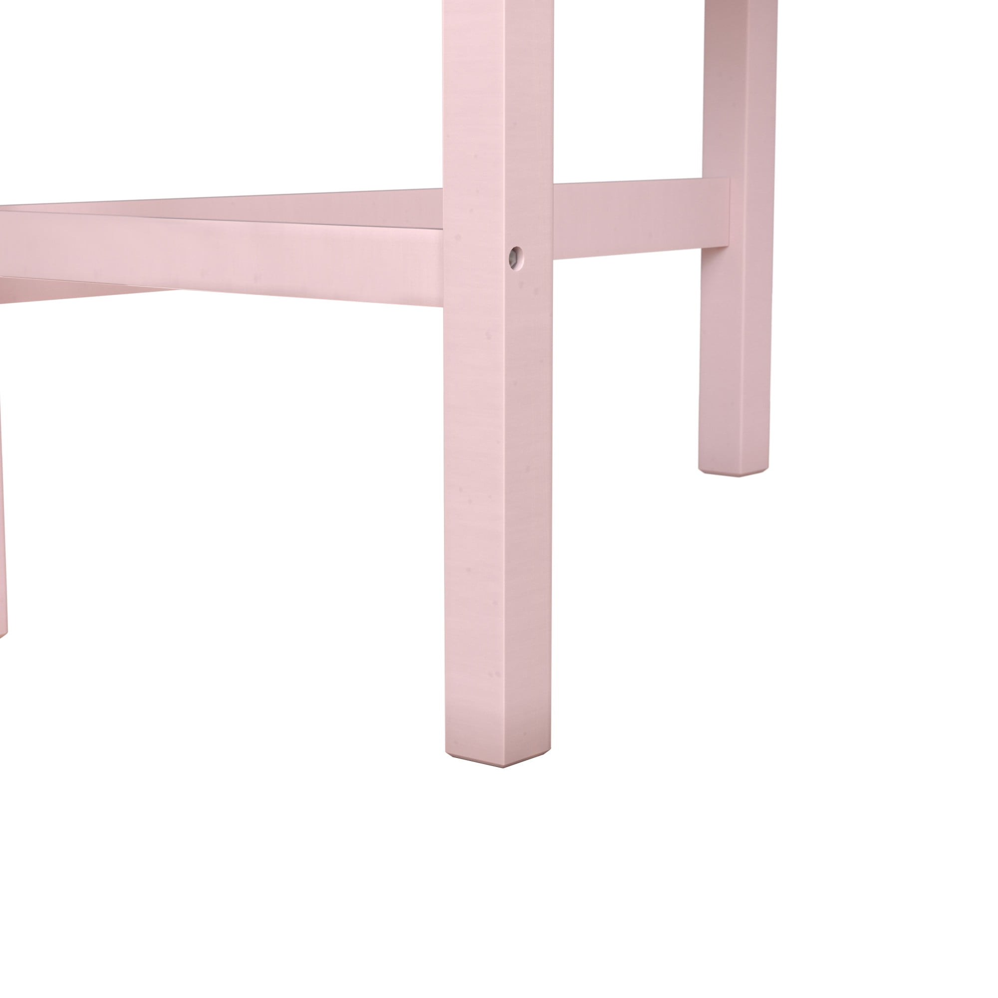 Hillsdale Caspian Wood Study Twin Loft Bed with Desk, Pink