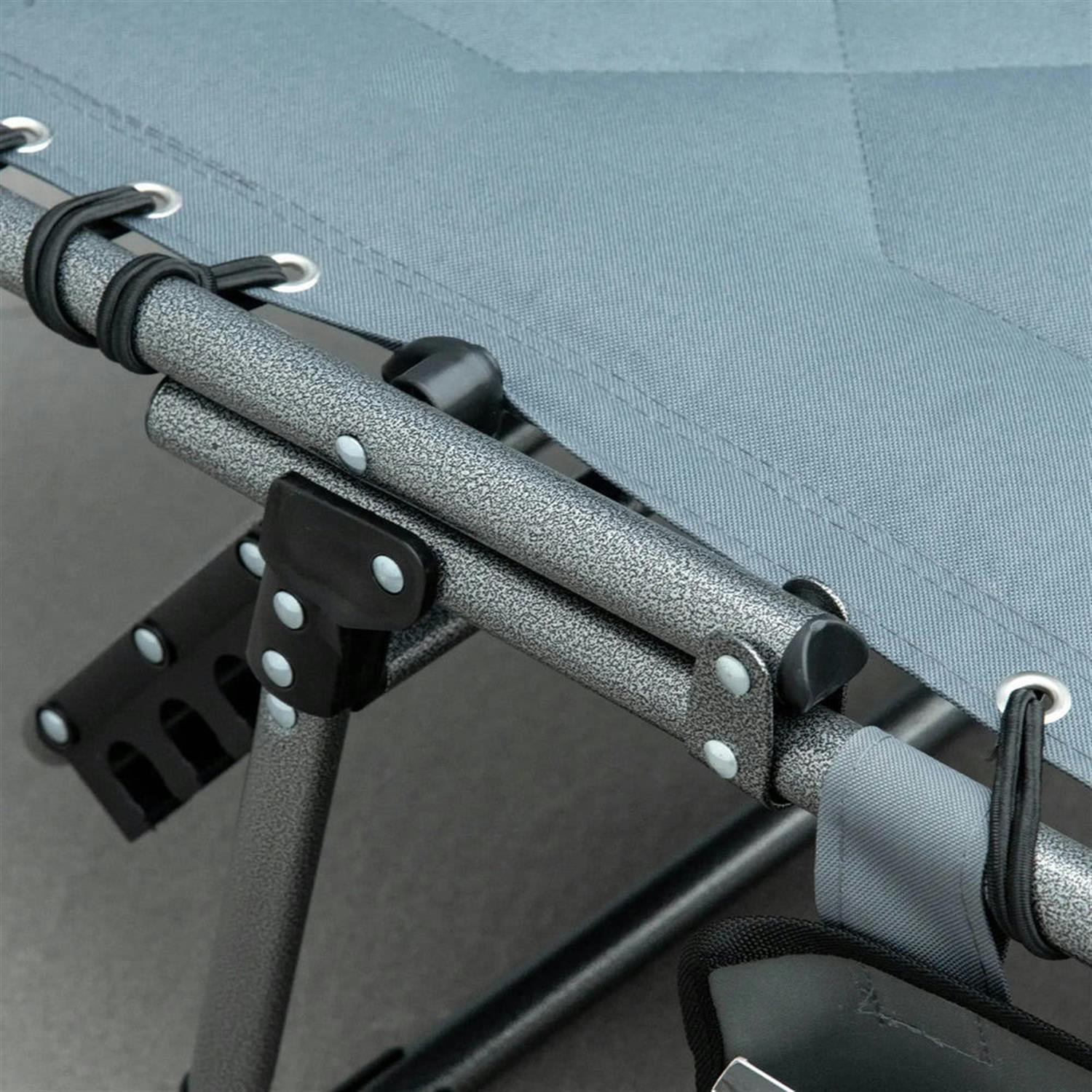 Demi Bonn Outdoor Padded Reclining Chaise Lounge, 6-Level Folding Beach Relaxation Chair with Headrest for Patio Pool Sunbathing, Gray