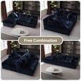 thumbnail image 3 of LAUSAINT HOME 96" Boneless Sectional Sofa, L-Shaped Modular Cloud Couch with Deep Seat & Plush Corduroy Fabric (Navy Blue, Left Facing Chaise), 3 of 8