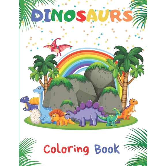 Dinosaurs: Coloring Book - For children from 4 years old - 8,5 x 11 in - US Version., (Paperback)