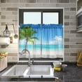 thumbnail image 7 of Coolnut Palm Tree Kitchen Curtains UV Protected Tier Curtains 2 Panels Kitchen Tiers Half Window Curtains for Guest Room Bathroom Laundry Room Basement, 24 x 27 Inch Home Decor, 7 of 7