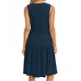 thumbnail image 5 of UVN Summer Tank Dresses for Women Crew Neck Flowy Midi Ladies Beach Dresses Casual Sleeveless Sundresses with Pockets, 5 of 9