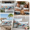 thumbnail image 4 of Sky Blue Ocean Starfish Outdoor Pillow Covers 18x18 Set of 2,Waterproof Patio Throw Pillowcase Protectors,Summer Coastal Coral Conch Decorative Pillow Shams Cushion Covers for Seat Bed Couch Sofa, 4 of 8