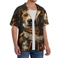 thumbnail image 2 of Pofeuu Modern Cute Dog Print Mens Casual Short Sleeve Shirts Beach Summer Spread Collar Pocket Tops Men's Casual Short-sleeved Shirt-4X-Large, 2 of 5