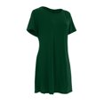thumbnail image 5 of Patlollav $5 Dresses for Women Ladies Loose Casual Short Sleeve O-Neck Solid Mini Dress, 5 of 6