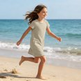 thumbnail image 6 of Grblisyd Girls Dress Crew Neck Short Sleeve Casual Dress Kids Summer Solid Color Loose Midi Dress with Pockets, 6 of 6