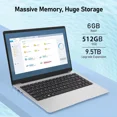 thumbnail image 3 of 14.1" Business Student Laptop Office 2024 Windows 11 Pro Meeting camera Intel processor 6GB RAM 512GB Storage Lightweight student Notebook PC Computer for Work, WiFi5, BT 4.2, 3 of 7
