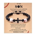 thumbnail image 4 of Pulsera de cuentas de fútbol, regalo, pulsera de entrenador de fútbol negro mate, pulsera de béisbol con piedra de ojo de tigre, 4 of 6