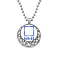 thumbnail image 1 of Square Area Blue Illustration Pattern Necklaces Pendant Retro Moon Stars Jewelry, 1 of 3