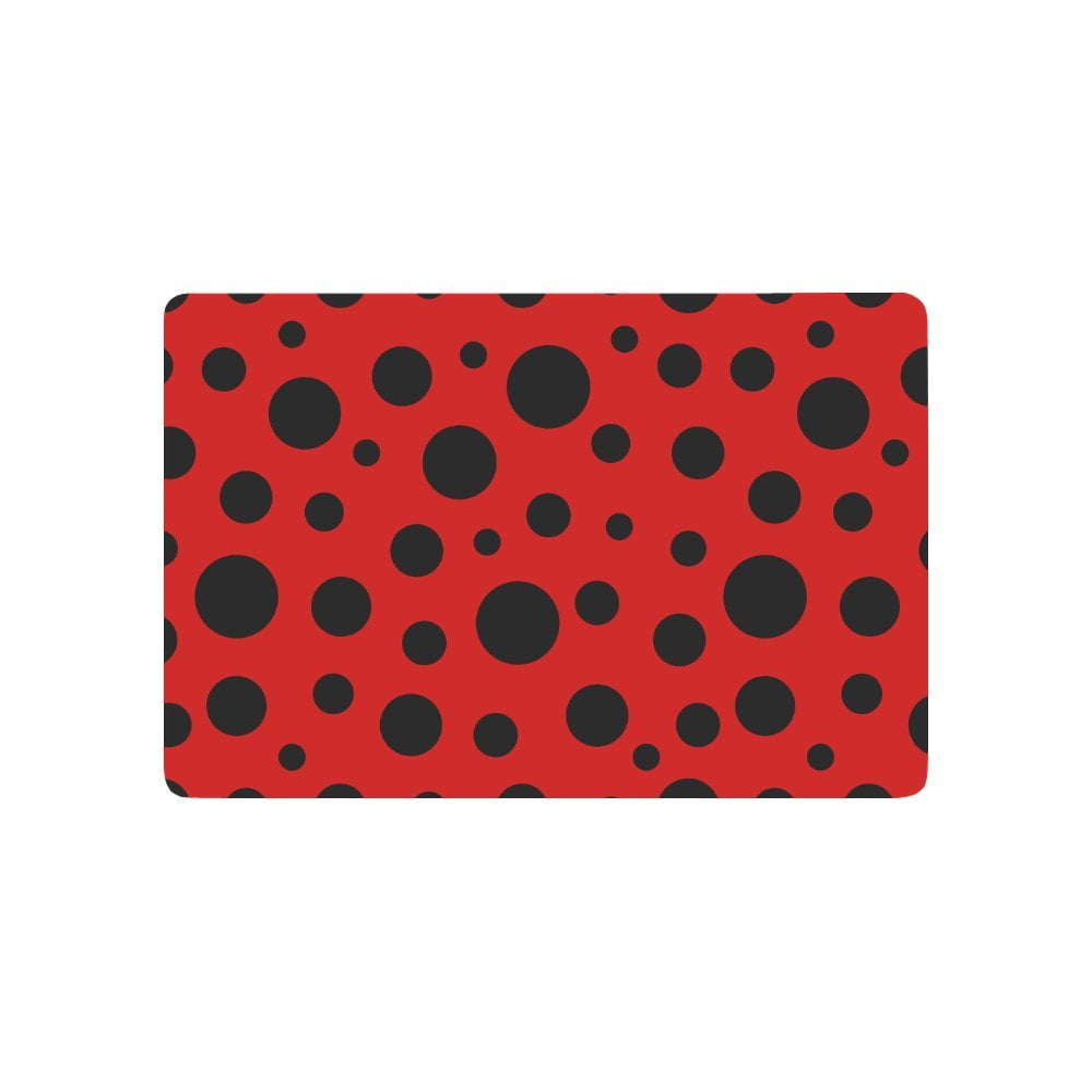 MKHERT Funny Red Ladybug Ladybird Dots Doormat Rug Home Decor Floor Mat