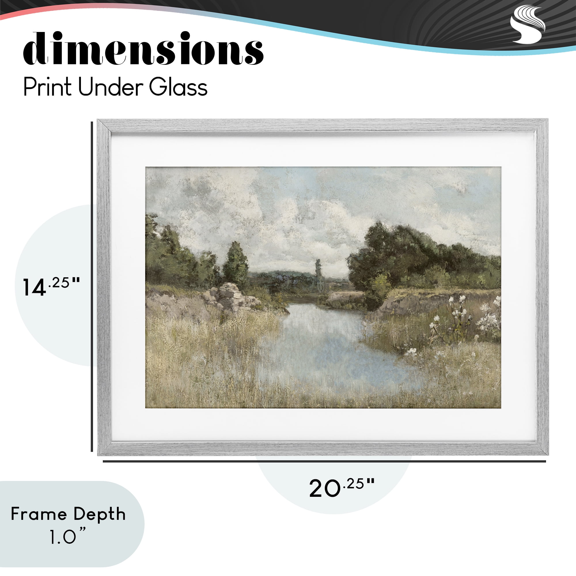 Stupell Industries Dawn At The Shore Gray Framed Print Under Glass, design by Christy McKee