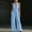 Blue, variant on Womens Overalls Loose Fit Sleeveless V Neck Womens Jumper Solid Color Regular Fit Casual Rompers Summer for Party and Festival S-3XL