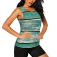 thumbnail image 2 of Gukieu Old Green Wooden Print Women's Quick-drying Fitness Vest, Round Neck Sleeveless Fitness T-shirt, Suitable for Yoga, Sports-Large, 2 of 7