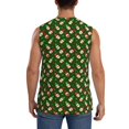 thumbnail image 4 of Lsque Gnomes In Caps Print Men's Cotton Blend Sleeveless Muscle Shirts (S-3XL)- Moisture Wicking, Odor Protection, UPF 30+,Medium, 4 of 8