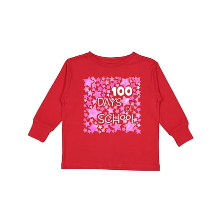 

Inktastic 100 Days of School Stars in Pink Gift Toddler Boy or Toddler Girl Long Sleeve T-Shirt