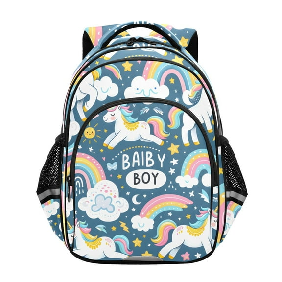 ALAZA Cartoon Unicorns Rainbows and Clouds School Backpack Elementary Bag Bookbag Travel Rucksack