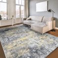 thumbnail image 3 of JV Home Area Rug Elegance Yellow Grey 7'6"x10' Washable Carpet Anti Slip, 3 of 7