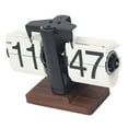 thumbnail image 1 of Mechanical Flip Clock, Retro Automatic Desk Clock with Walnut Wood Base for Living Room Office, 1 of 7