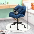 thumbnail image 6 of PROHIKER Vanity Stool Chair with 360° Swivel Rolling Wheels, Height Adjustable Makeup Desk Chair with Back, Furry Padded Seat Accent Furniture Office Vanity Chair for Living Room, Bedroom, Blue, 6 of 8