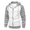 thumbnail image 4 of LIIPEE Color Block Zip Up Hoodies For Men Long Sleeve Hooded Sweatshirts Male Autumn Winter Comfortable Casual Sweatshirt With Pockets,L, 4 of 4
