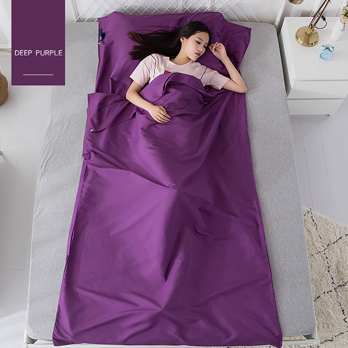 45.28x 82.68" Lightweight Pure Cotton Breathable Envelope Sleeping Bag