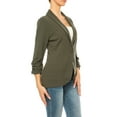 thumbnail image 3 of Women's Versatile Blazer for Work Casual Wear Ruched SleevesSingle Button, 3 of 8