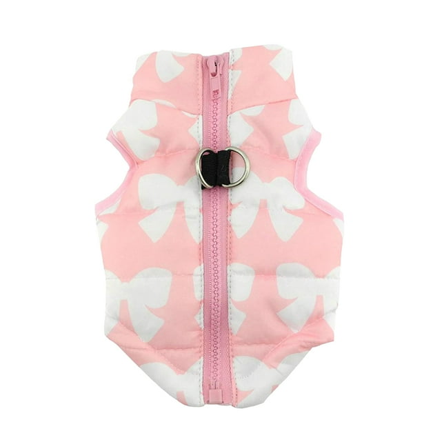 Mascota Perro Chaleco de invierno Impermeable Perro Abrigo cálido para mascotas Ropa para mascotas Ropa para perros Suministros para mascotas para perros Tamaño S Rosa