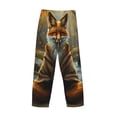 thumbnail image 3 of Vsdgher Streamside Meditating Fox Print Mens Pajama Pants Sleep & Lounge Pants, PJ Bottoms With elastic waistb and Pockets, 3 of 5