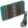 thumbnail image 6 of Wrangler Wristlet Western Wallet Boho Aztec Credit Card Holder for Women, Tuiquoise, 6 of 7