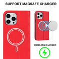 thumbnail image 2 of Funda antirrobo con cierre magnético para iPhone 14 Pro, compatible con carga magnética, piel sintética y TPU, diseño tipo billetera, ranuras para tarjetas, 2 of 5
