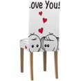 thumbnail image 2 of Funda Protectora para Silla ABPHQTO Linda Pareja Doodle Corazón Rojo Comedor Hotel Boda Conjunto de 1, 2 of 4