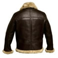 thumbnail image 4 of BiZtdJrK Mens Fleece Lined Sherpa Leather Jacket Zip Up Warm Fur Shearling Winter Coats Solid Color Casual Bomber Outwear with Pockets, Coffee, S, 4 of 6