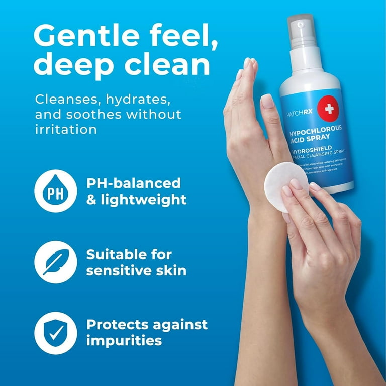 Hypochlorous Acid Spray (8oz, 1 pack), HOCL Facial Cleanser Acne Spray for Face, Body, Eczema, Pimples, Breakouts & Overall Skin Recovery (Reduces Redness)