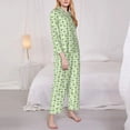 thumbnail image 3 of Honeii Green Avocado print Women's Pajama Sets Long Sleeve Button Down Sleepwear Nightwear Soft Pjs Lounge Sets-Medium, 3 of 7