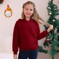thumbnail image 2 of Boys Girl Fleece Sweatshirts Thick Cotton Comfy Warm Hoodie Casual Solid Color School Outfits Fall Winter Cute Trendy Clothes, 2 of 9