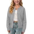 thumbnail image 2 of StSilkitty Button down Cardigan for Boys Girls Solid Color Long Sleeve School Uniform Sweater Lightweight Soft Comfy Sweaters Tops, 2 of 9